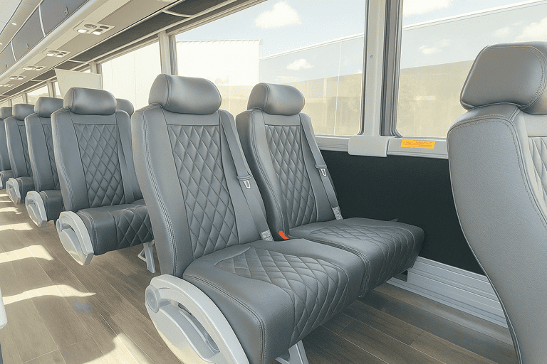 interior of Fort Wayne Shuttle Bus Rentals charter bus